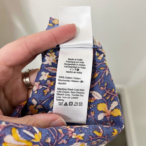 [J. Crew] Midnight Floral Print V-Neck Tunic Coverup Beach Dress Size Small S - Picture 9 of 11